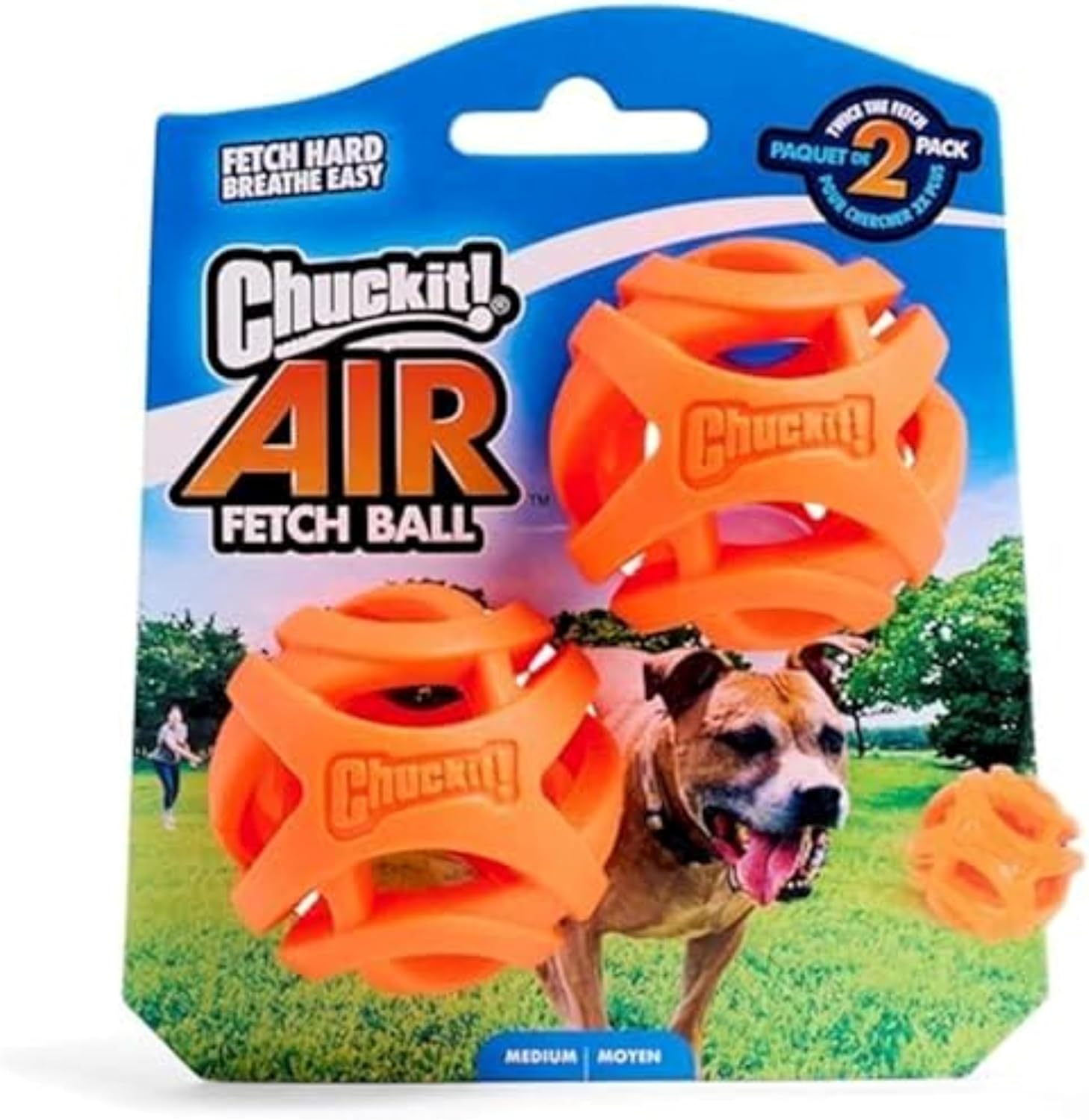 Chuckit! Breathe Right Fetch Ball (Medium, 2-Pack)