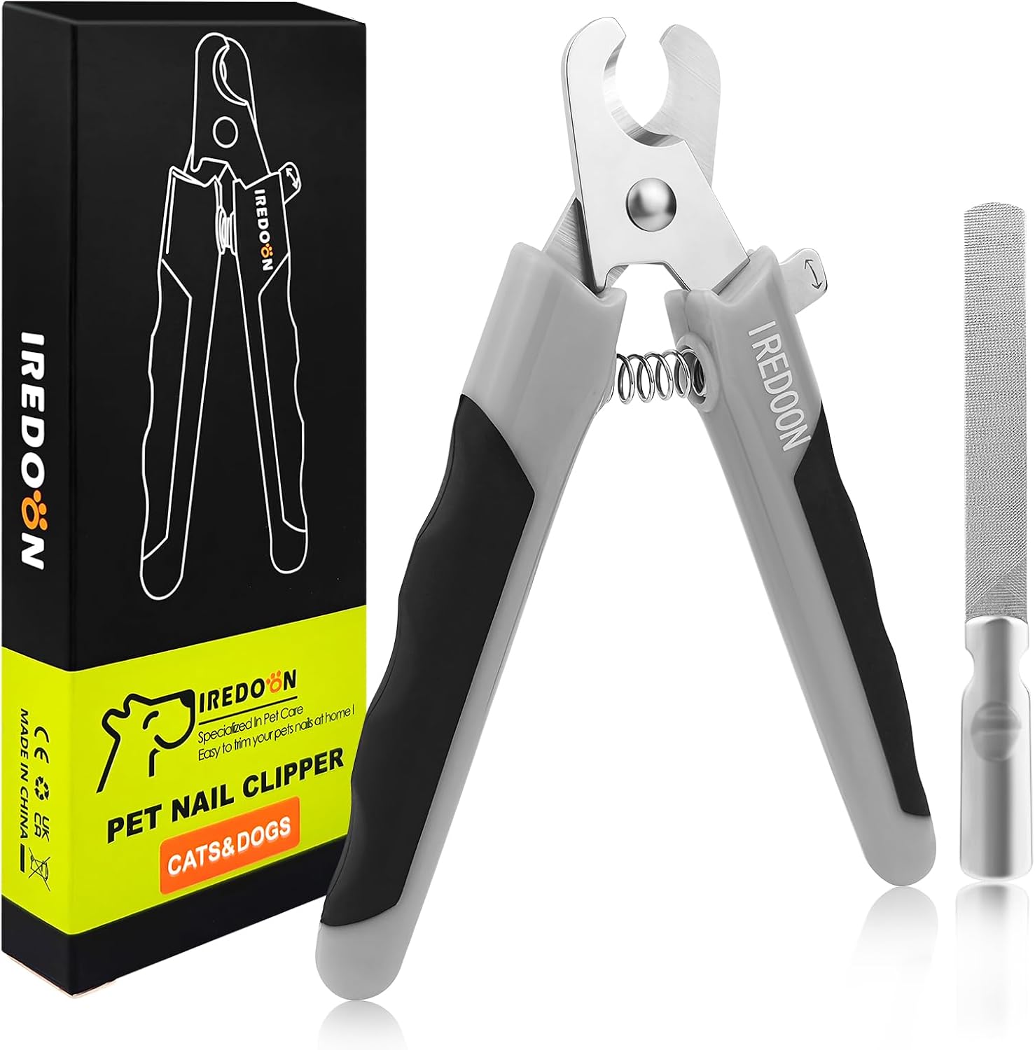 IREDOON Dog Nail Clippers, Ultra-Sharp Pet Nail Clippers with Nail File